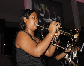 Banda Sinfónica Infanto-Juvenil se presentó en la Unidad Académica Cozumel