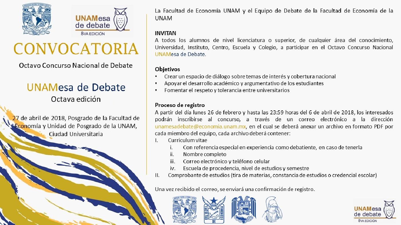 Invita la UNAM al Concurso Nacional UNAMesa de Debate