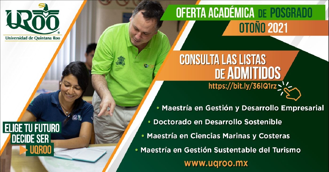 Publica UQRoo lista de alumnos admitidos a posgrados en los Campus Cozumel y Chetumal