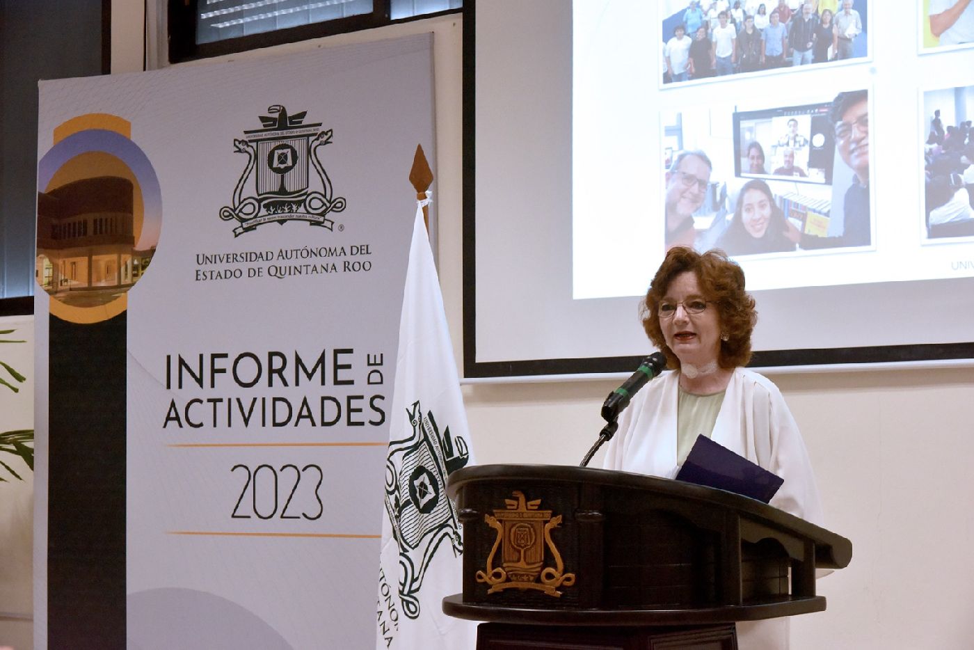 Rectora Dra. Natalia Fiorentini Cañedo presenta informe de actividades 2023